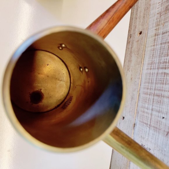 MCM Brass and Teak Japanese Tea Coffee Set Carafe Teapot Sugar Creamer Atomic - Picture 15 of 15